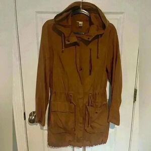 Women’s Charlotte Russe Brown Zip Up Jacket With Pockets And Hood Size M